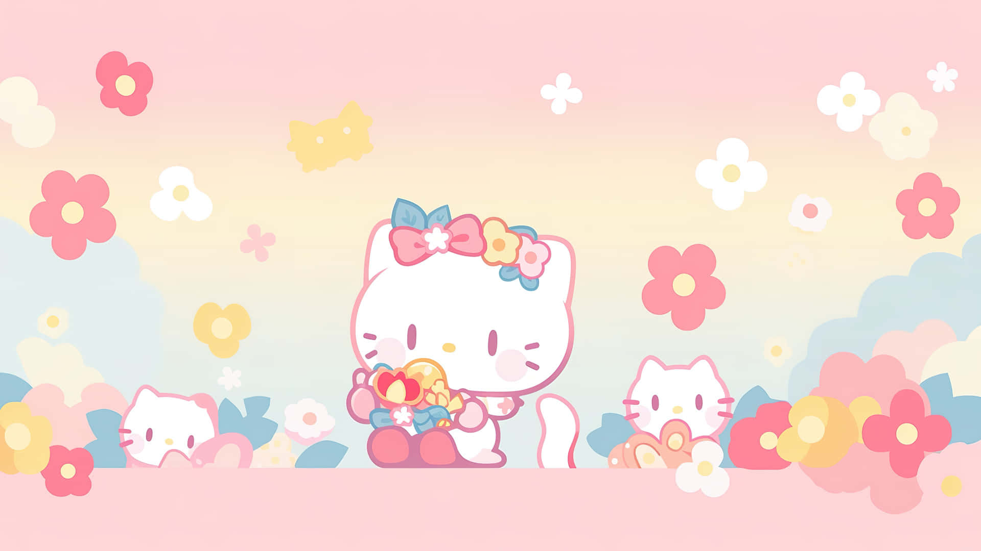 Hello Kitty Floral Paradise Wallpaper Wallpaper
