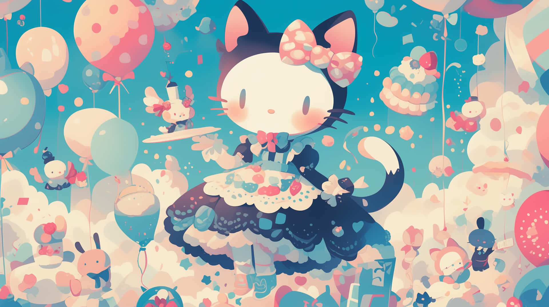 Hello Kitty Friends Fantasy Aesthetic Wallpaper