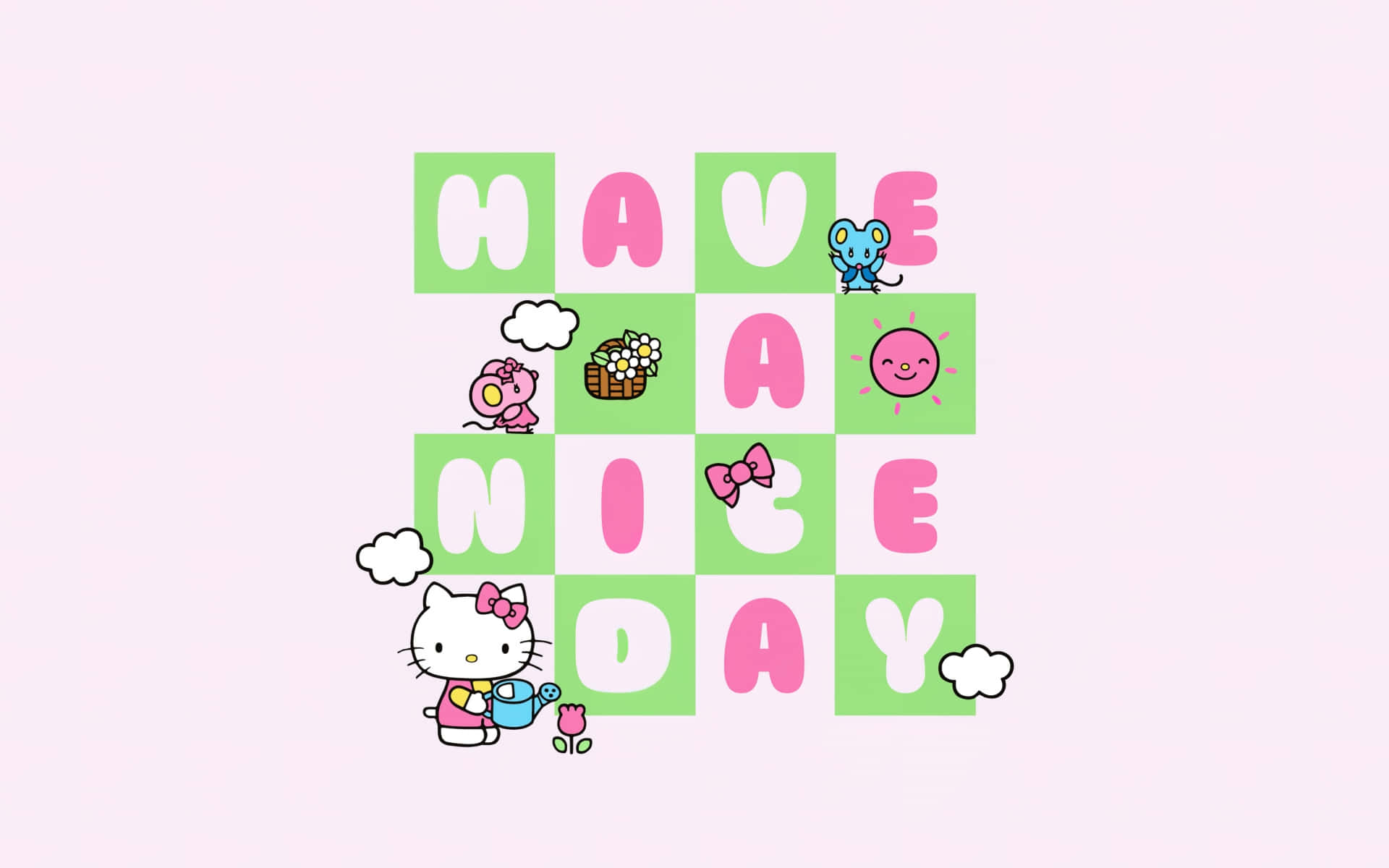 Hello Kitty Friends Have A Nice Day Aesthetic Wallpaper