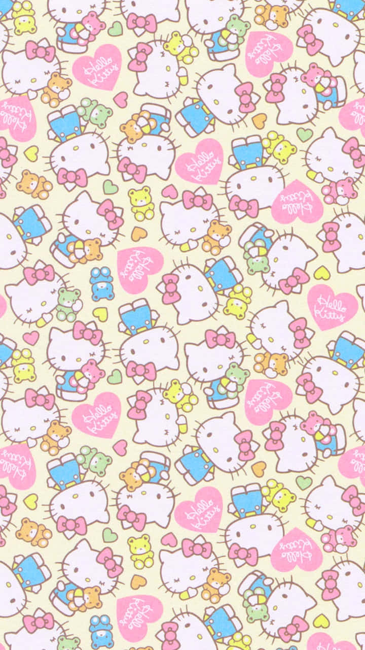 Hello Kitty Friends Pattern Aesthetic Wallpaper