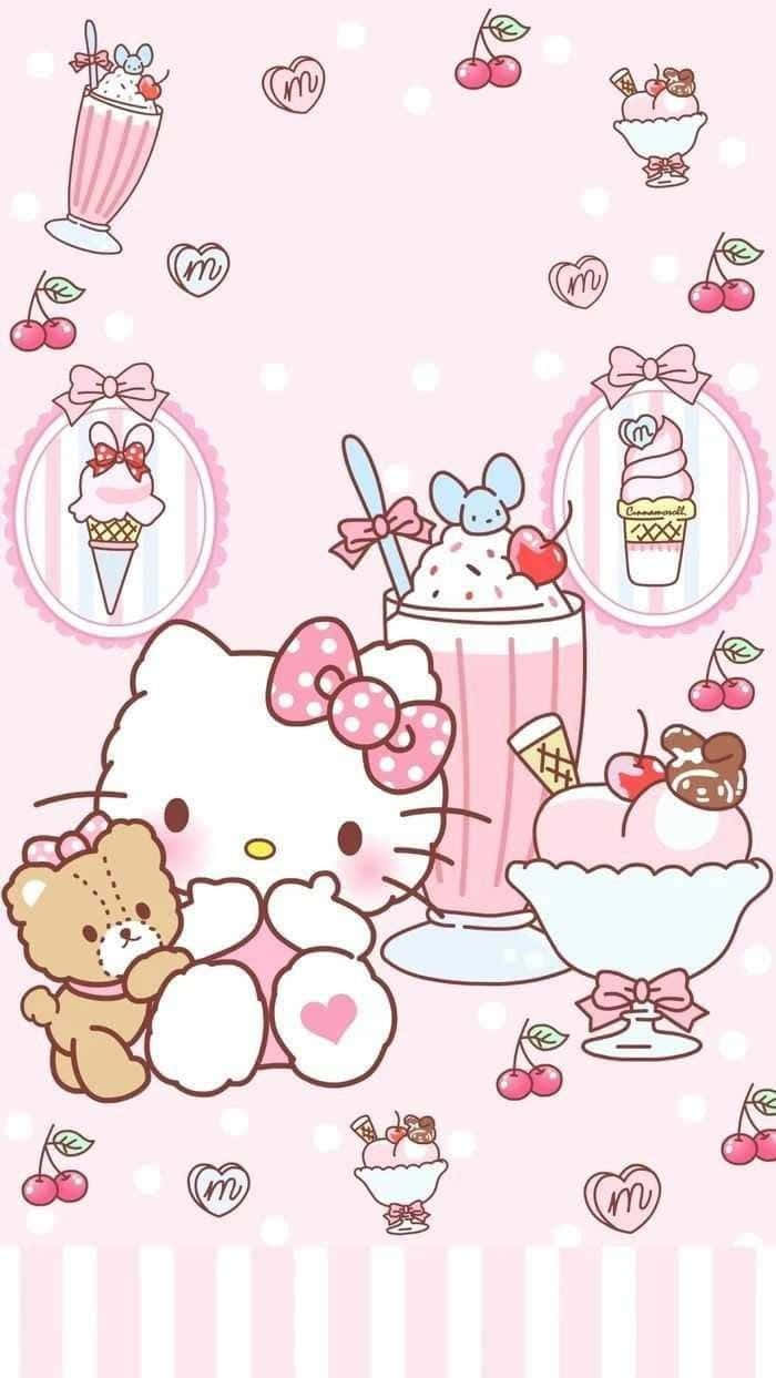 Hello Kitty Friends Sweet Treats Aesthetic Wallpaper