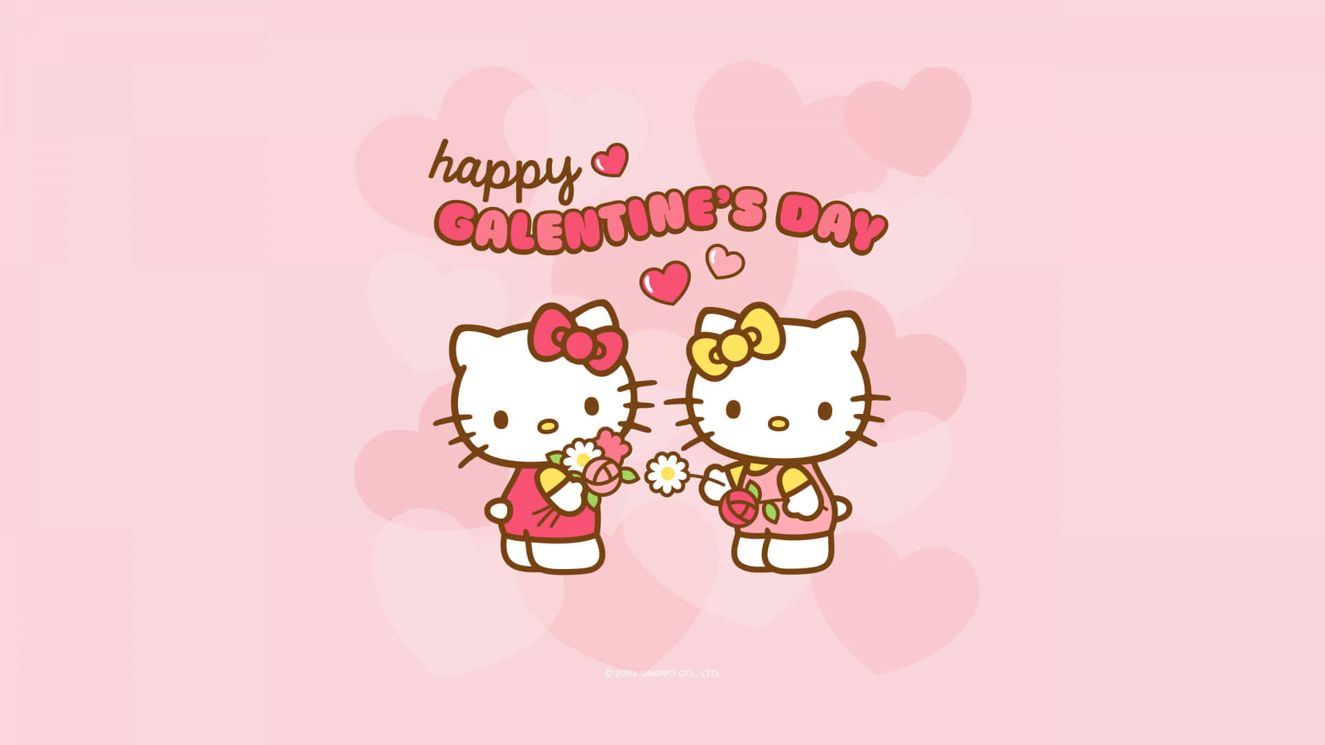 Hello Kitty Galentines Day Celebration Wallpaper