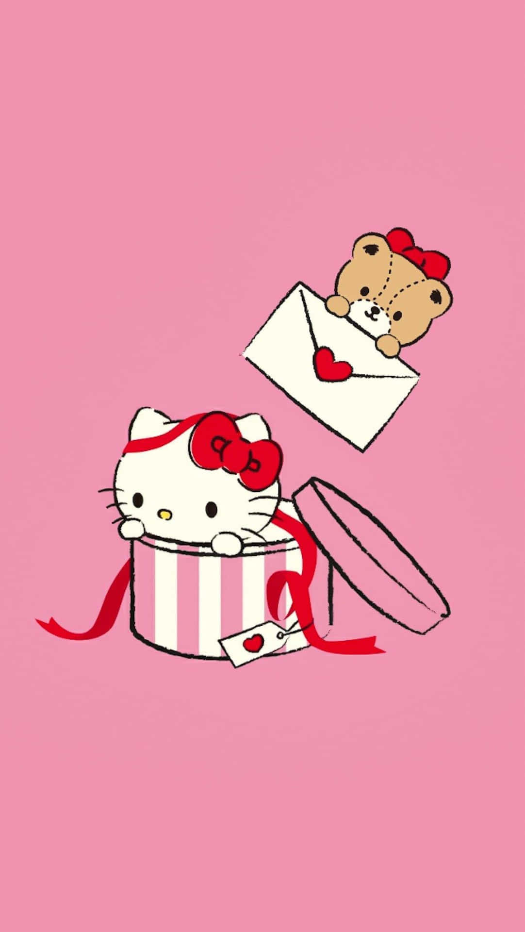 Hello Kitty Gift Boxand Love Letter Wallpaper