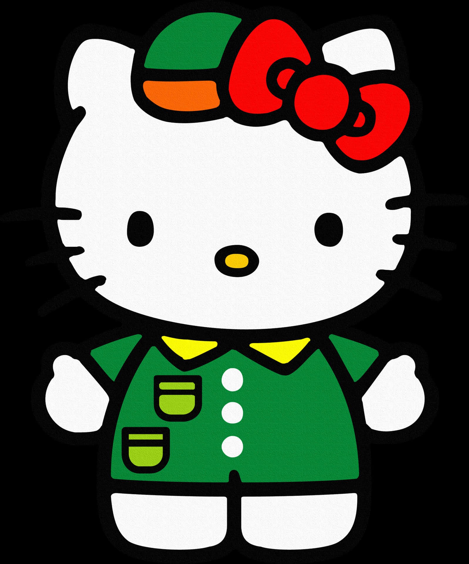 Hello Kitty Green Outfit PNG