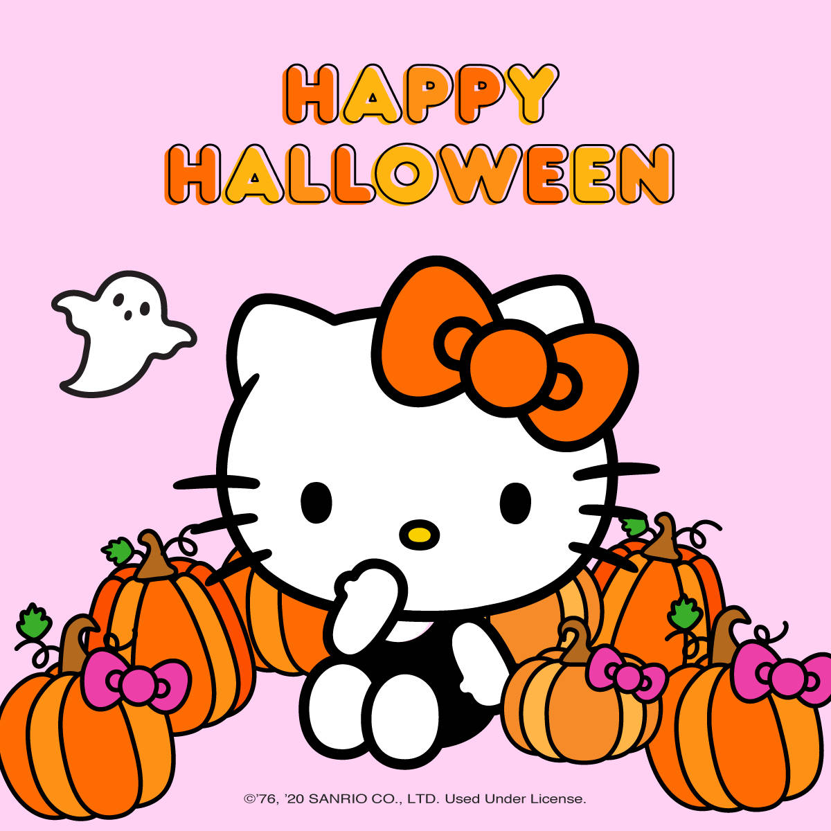 Hello Kitty Halloween And Pumpkins Wallpaper