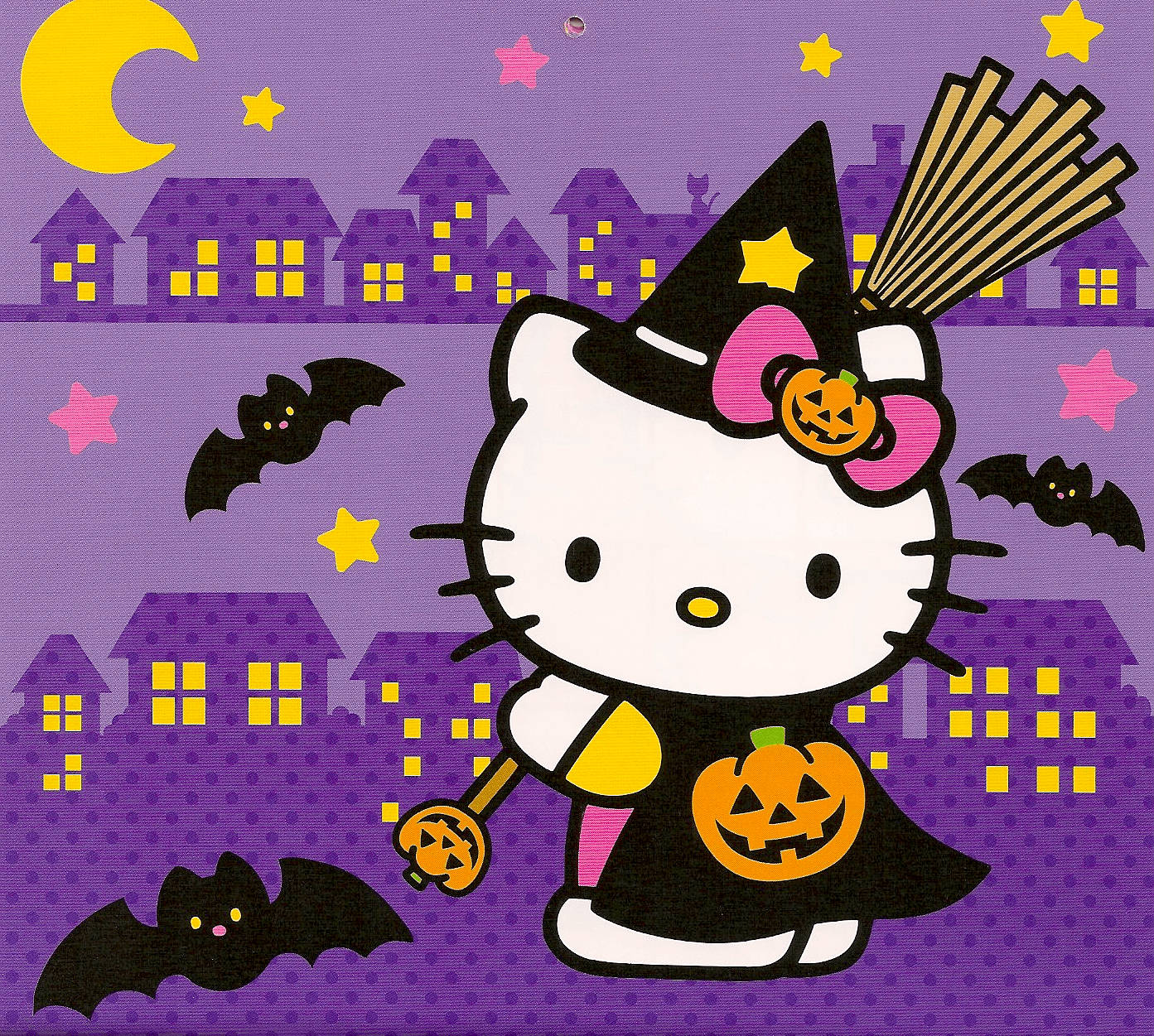 Hello Kitty Halloween Cute Witch Wallpaper