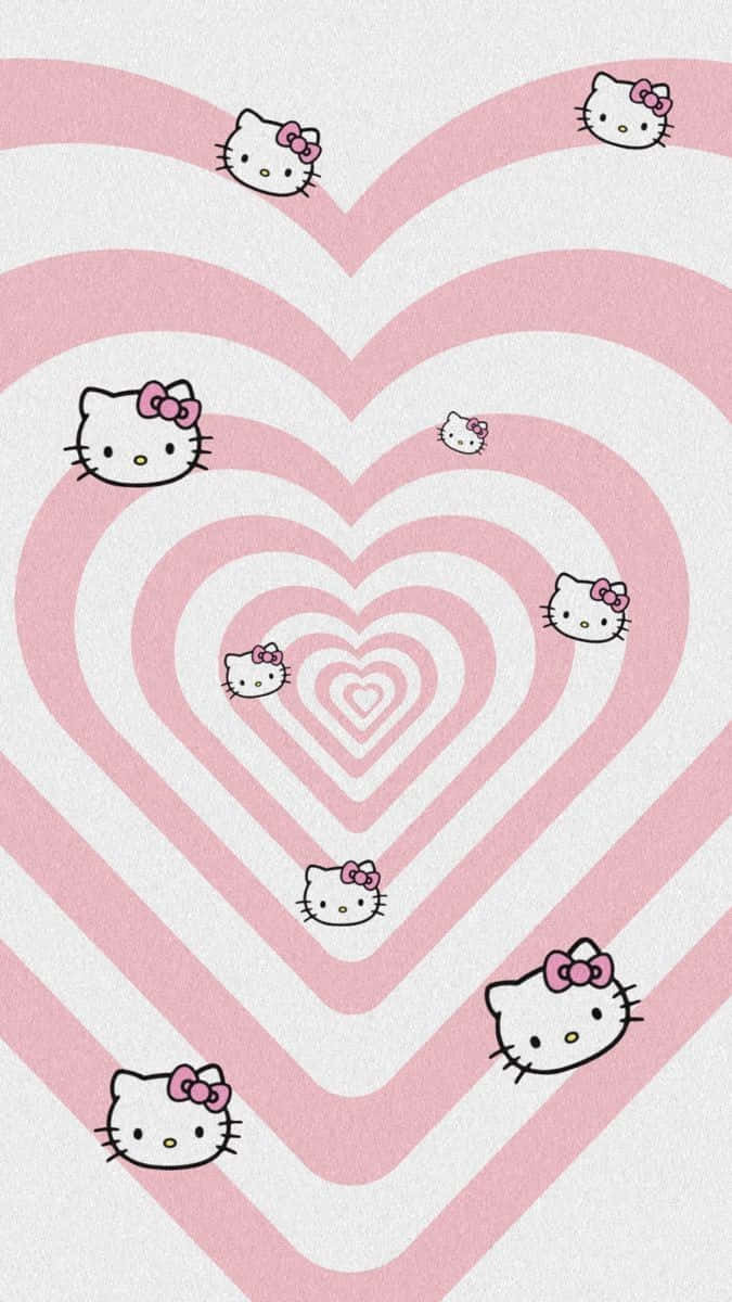 Hello Kitty Heart Pattern Wallpaper