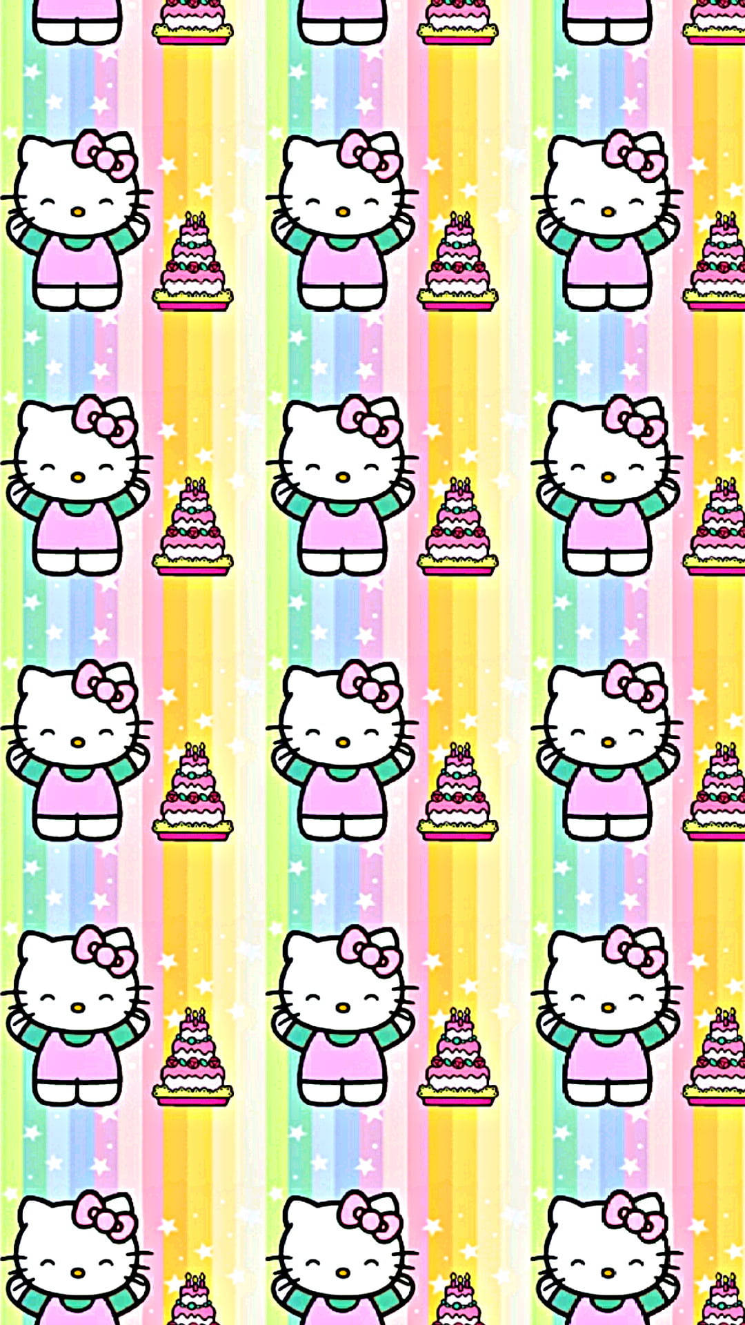 Hello Kitty In Cute Pastel Colors Wallpaper