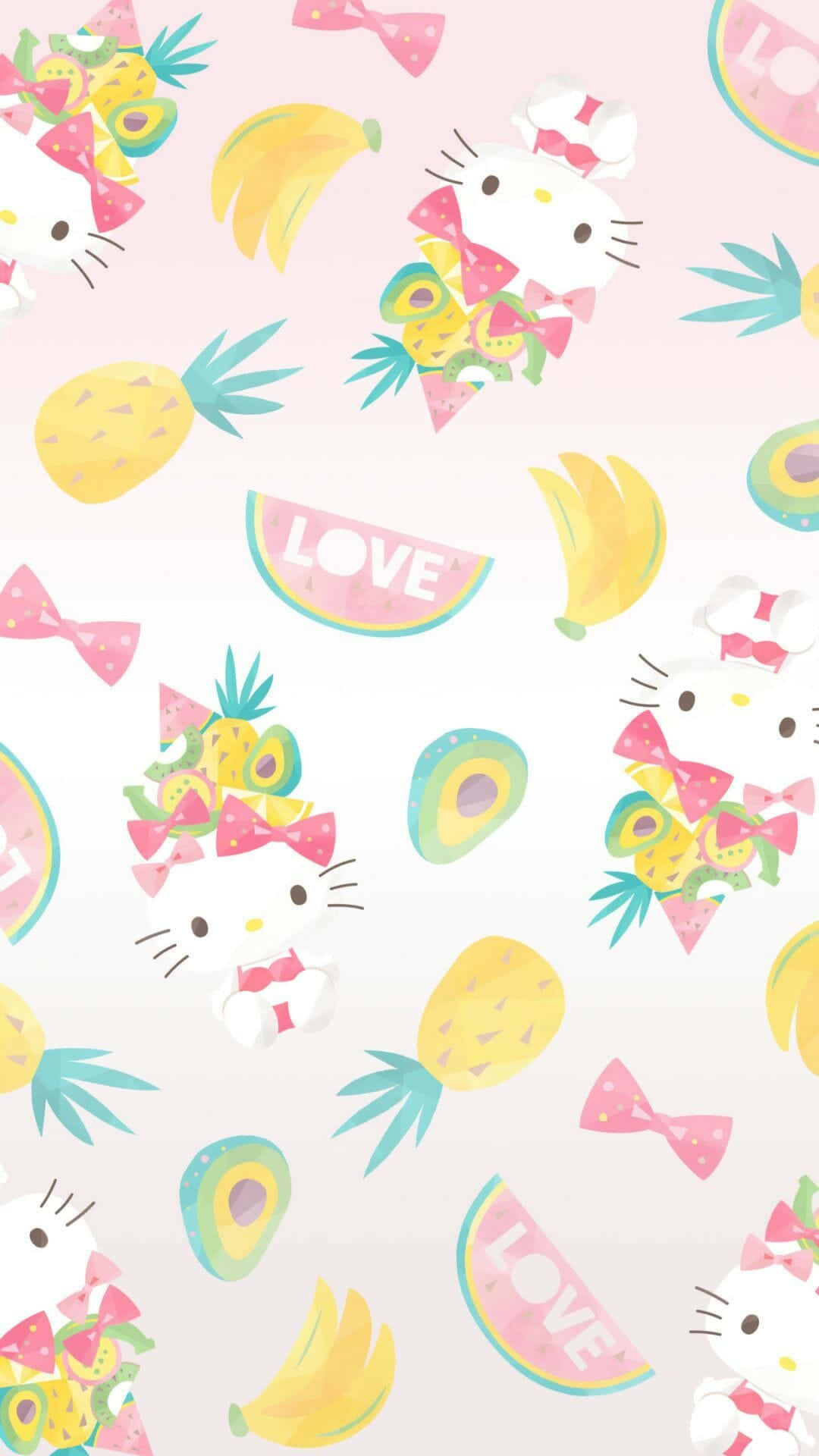 Hej Kitty Kawaii æstetisk Design Tapet Wallpaper