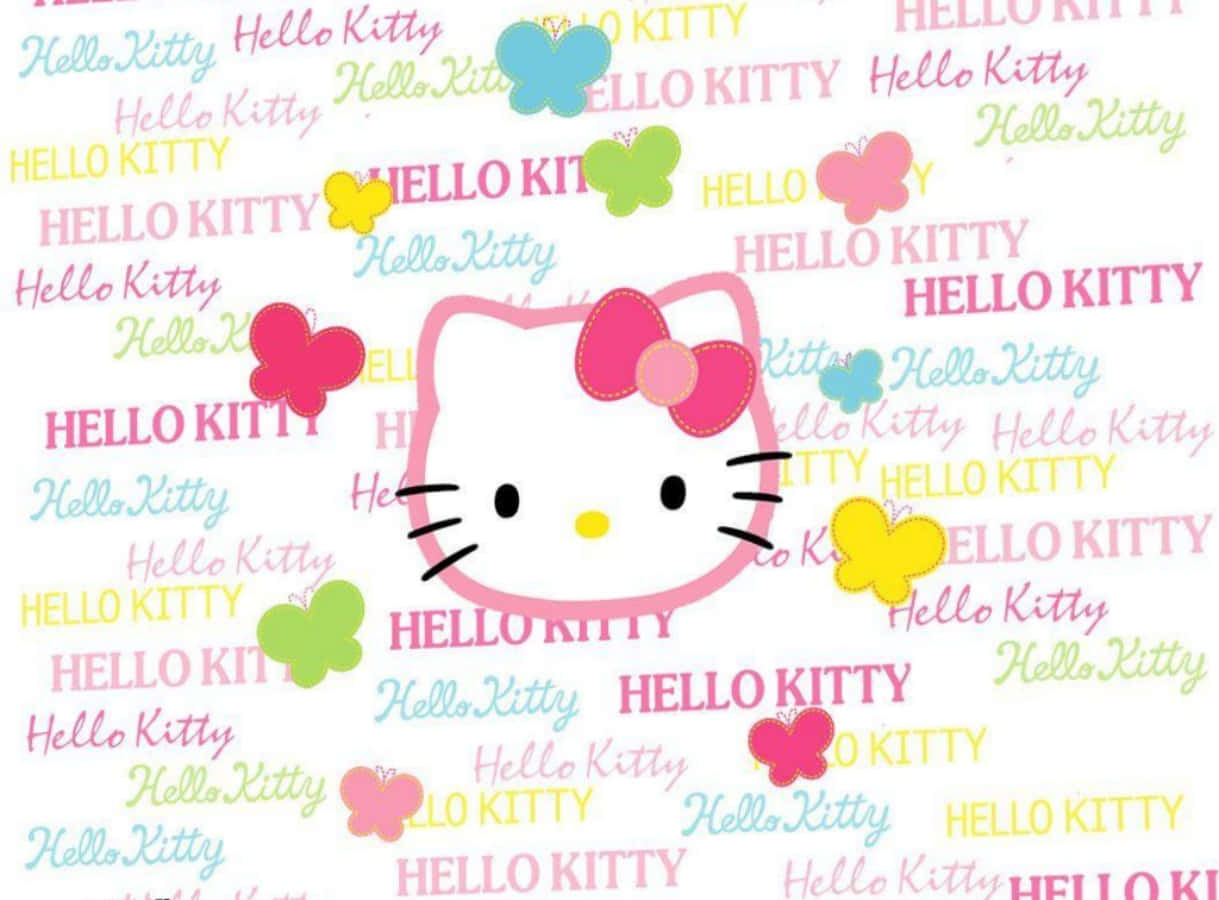 Unlaptop Di Hello Kitty Piacevolmente Rosa. Sfondo