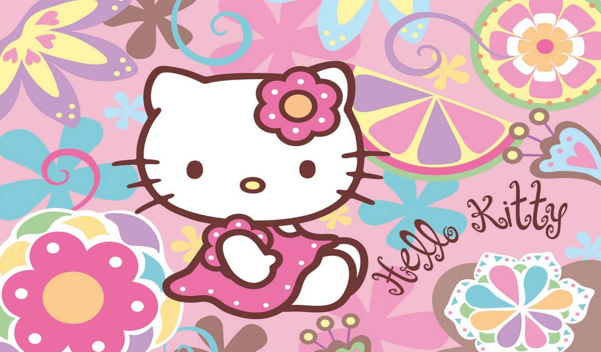 !Gør dig klar til at have det sjovt med Hello Kitty på din laptop! Wallpaper