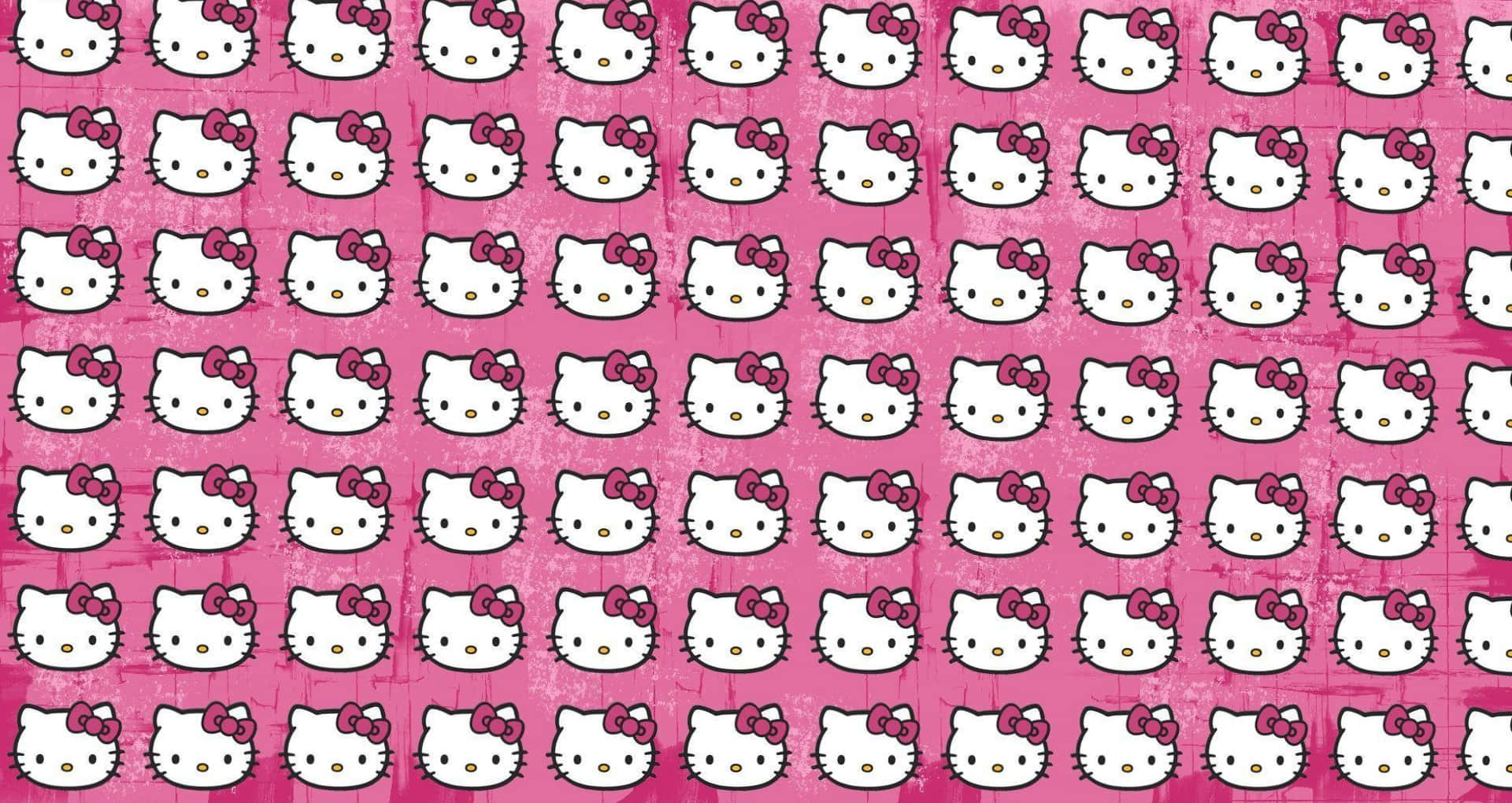 Hola,collage De Hello Kitty En Una Computadora Portátil Rosa. Fondo de pantalla