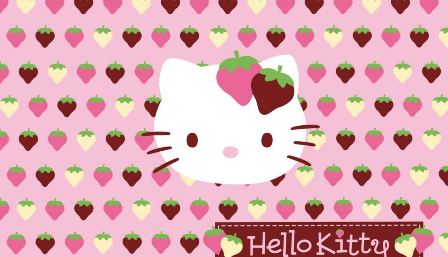 Klar til skole med sjov og funktionel Hello Kitty Laptop baggrund. Wallpaper