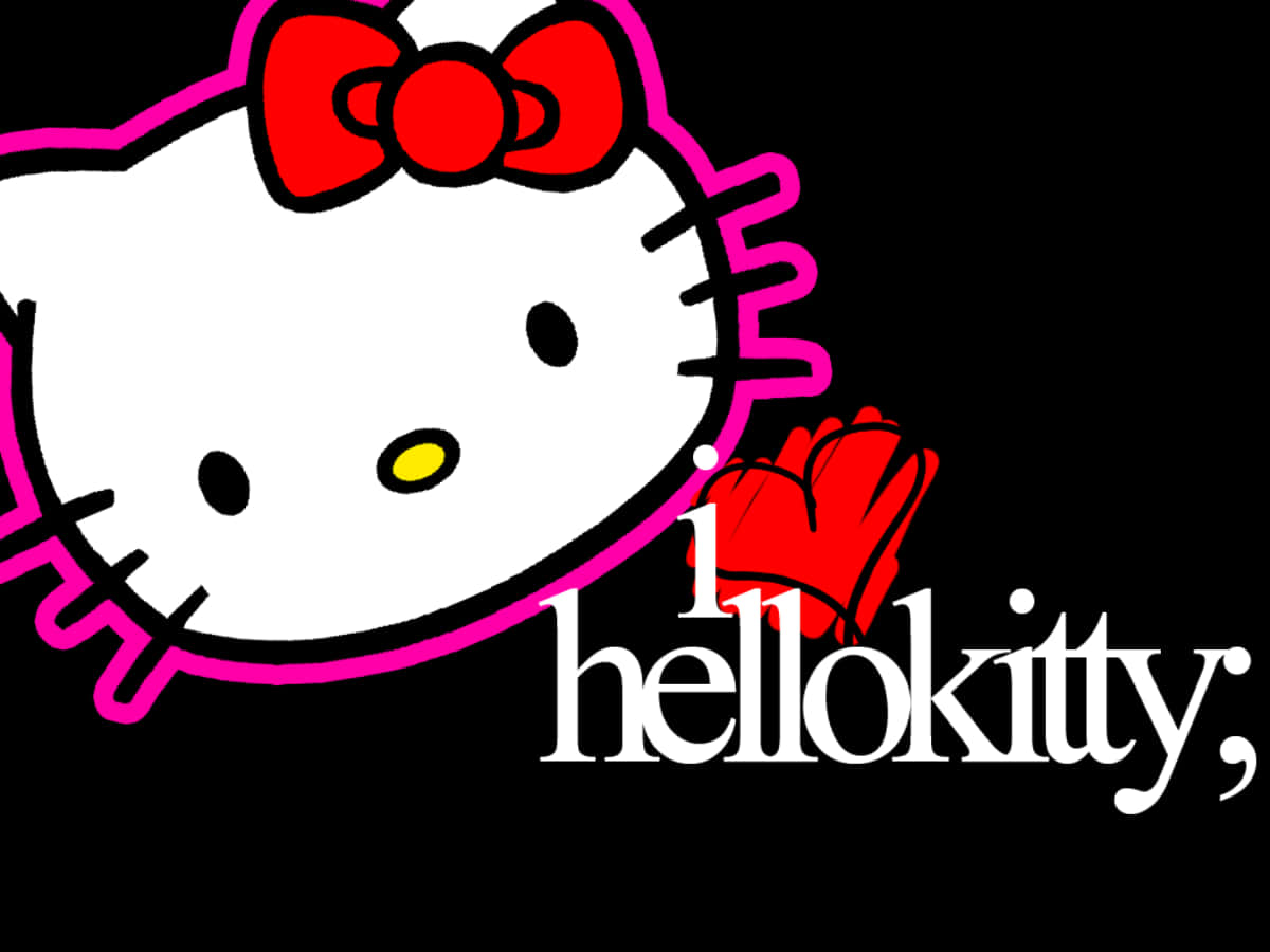 Dieseshello Kitty Laptop Ist Das Perfekte Accessoire, Um Den Desktop Eines Jeden Hello Kitty Fans Zu Vervollständigen. Wallpaper