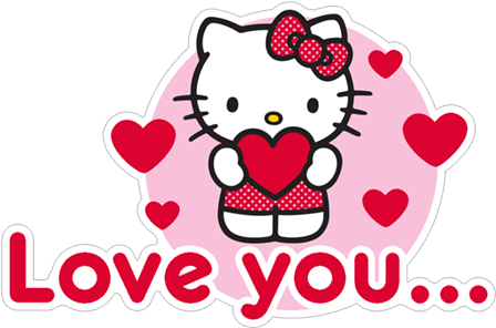 Hello Kitty Love You Graphic PNG