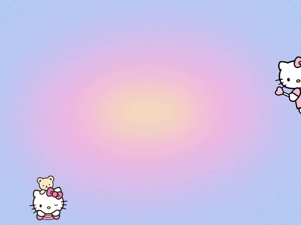 Hello Kitty Pastel Gradient Background Wallpaper