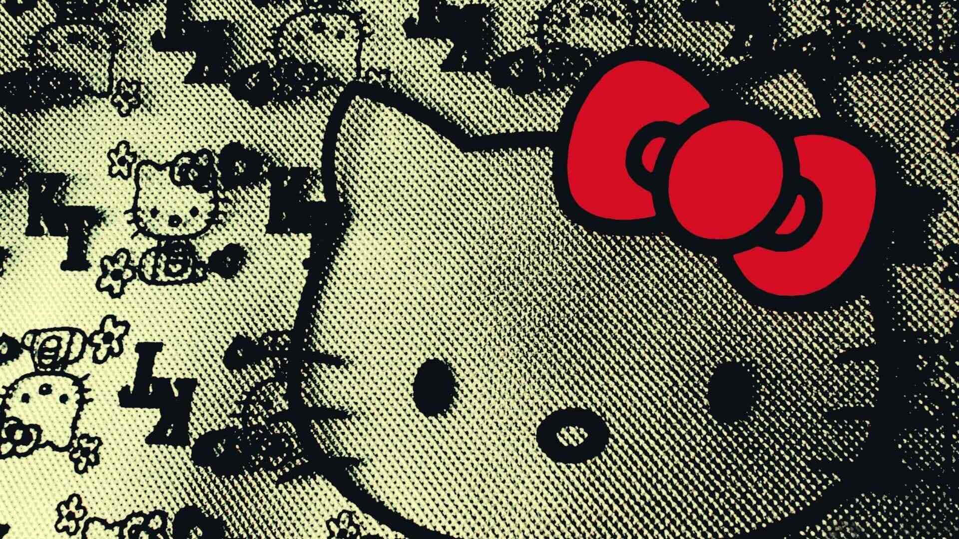 Hello Kitty Patterned Texture Wallpaper