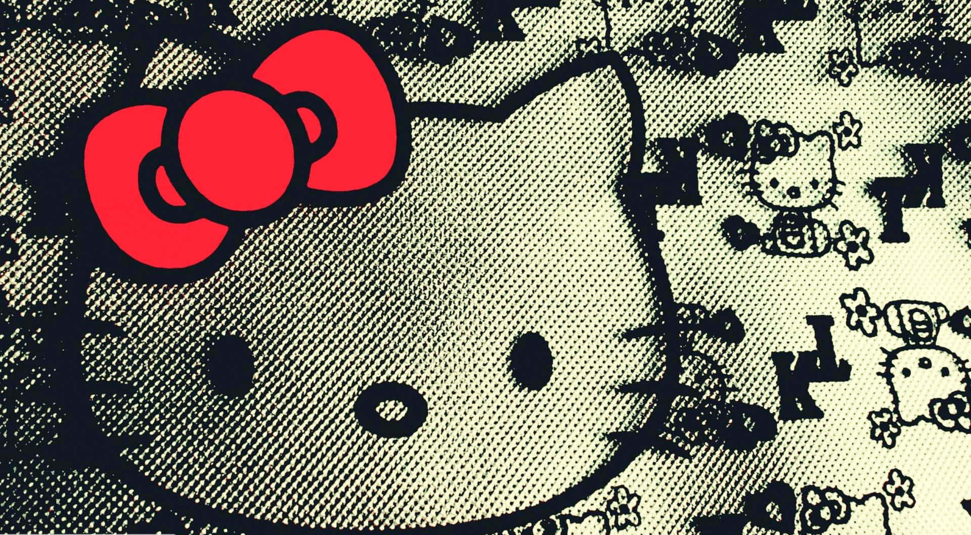 Bliredo För Jobb Med En Hello Kitty-dator Wallpaper