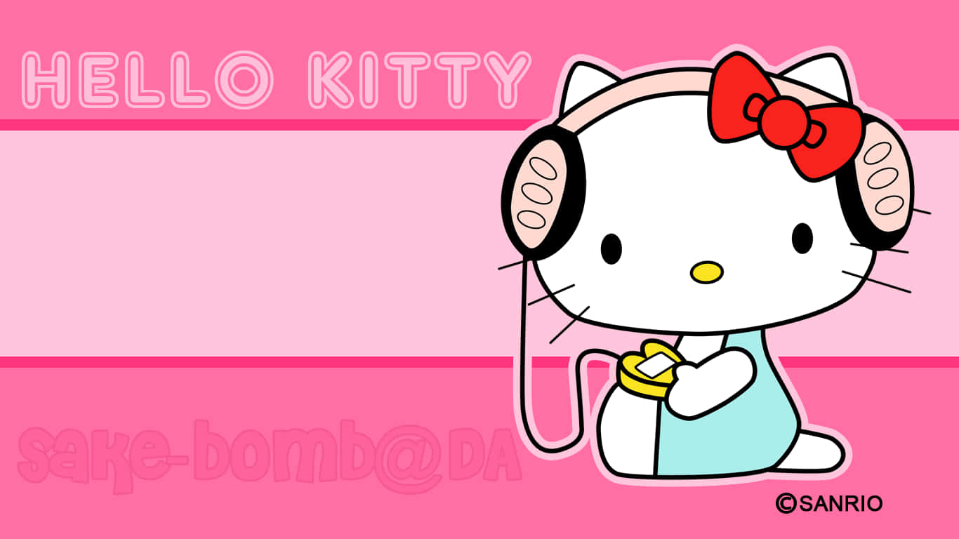 Encontreo Computador Mais Fofo Com O Hello Kitty Pc. Papel de Parede