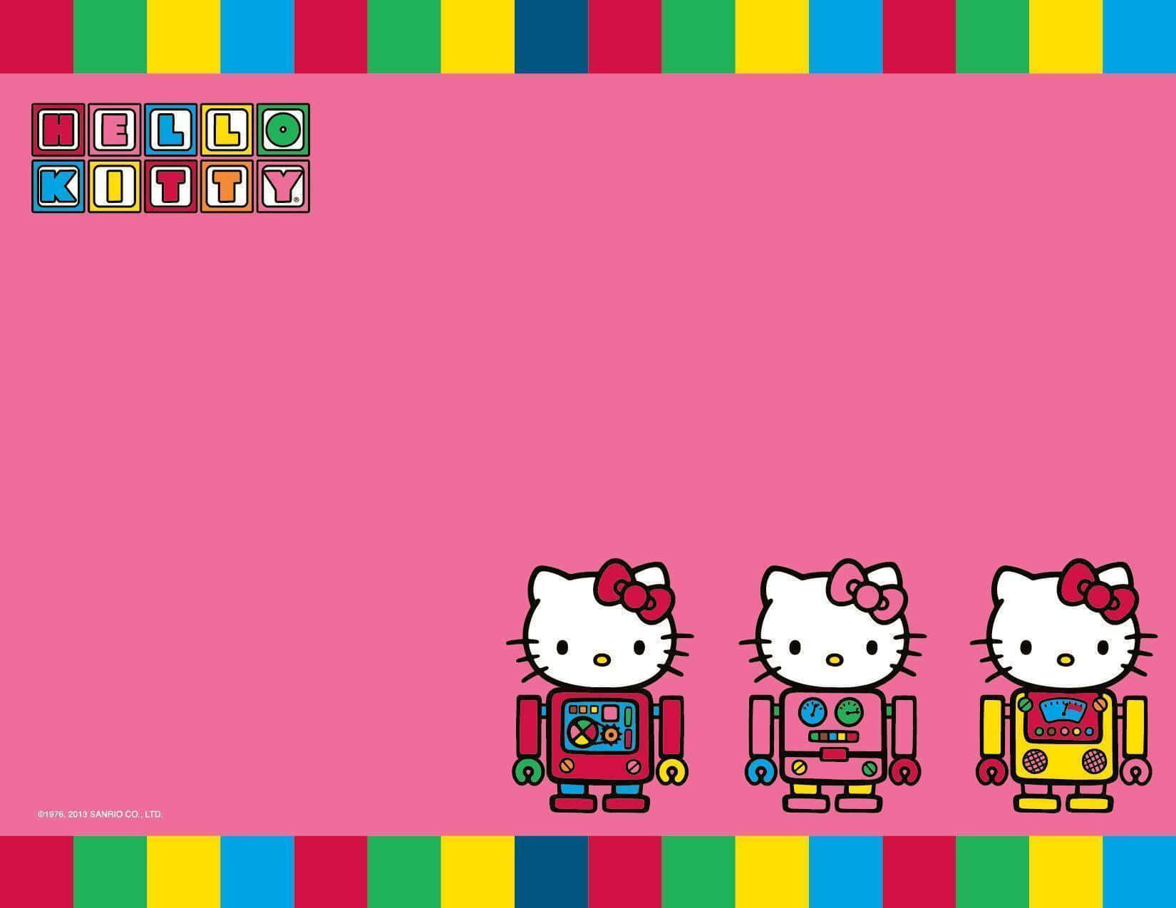 Sättigång För Att Arbeta Med Hello Kitty-bakgrund På Datorn. Wallpaper