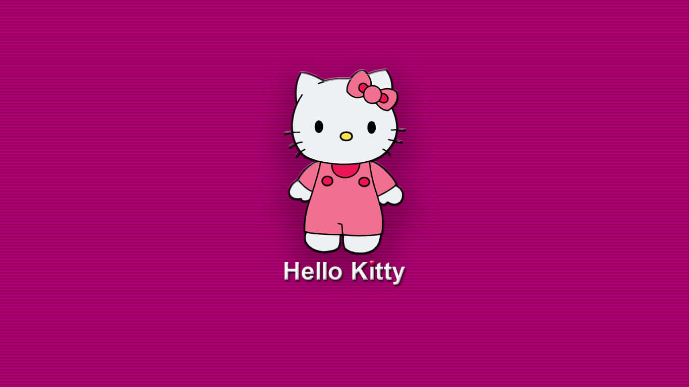 Njutav En Söt Hello Kitty-stund På Din Dator. Wallpaper