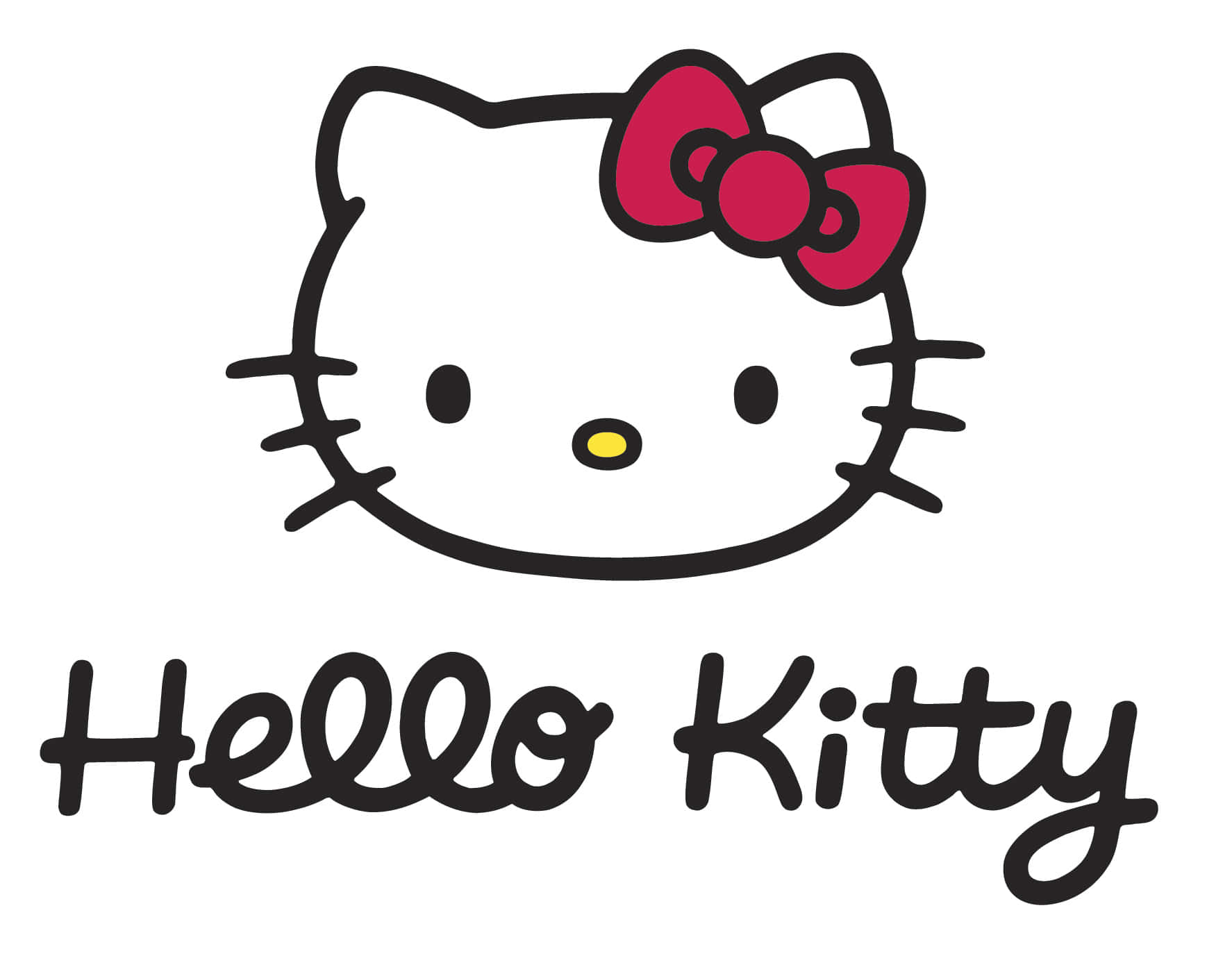 Hello Kitty Logo With A Red Bow