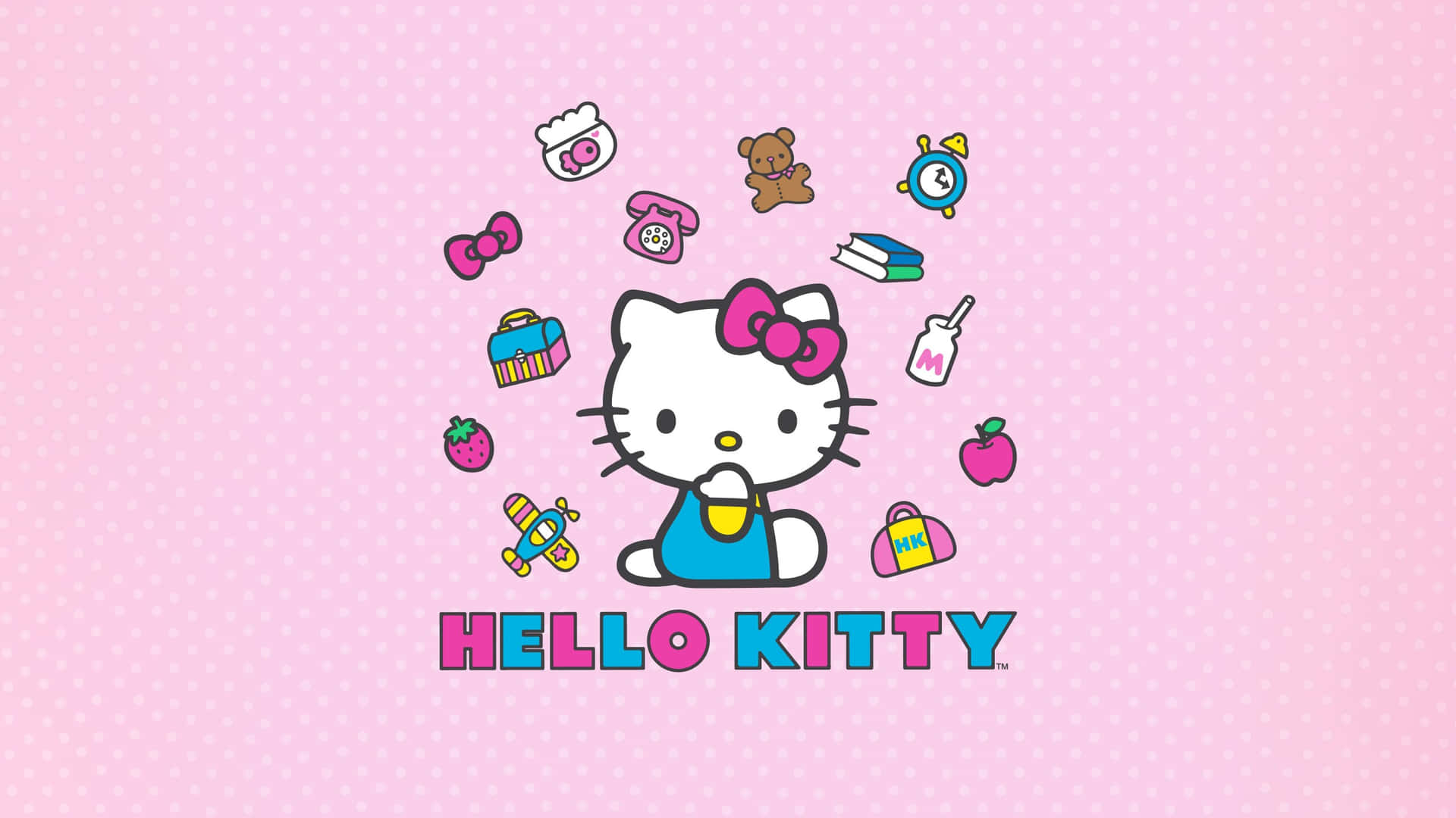 Hello Kitty Pink Background Graphic Wallpaper