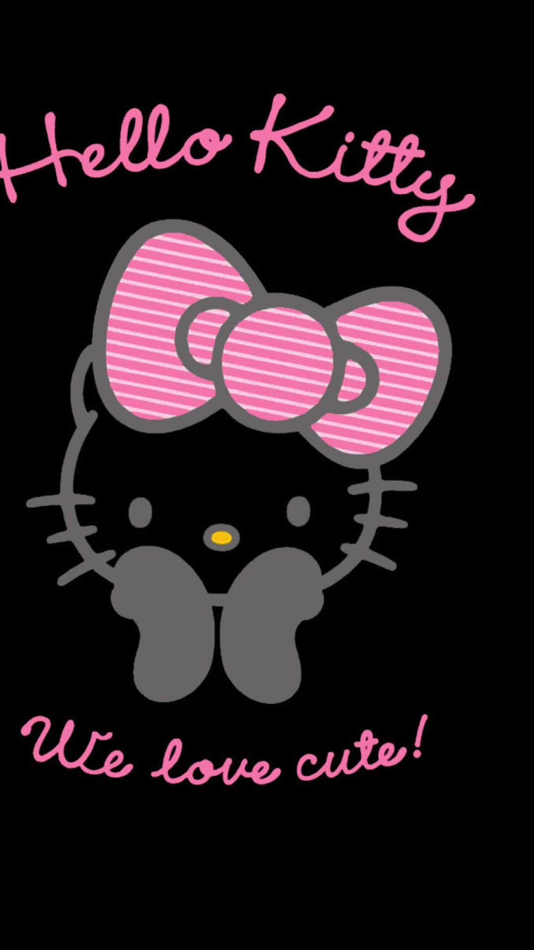 Hello Kitty Pink Bow Graphic Wallpaper