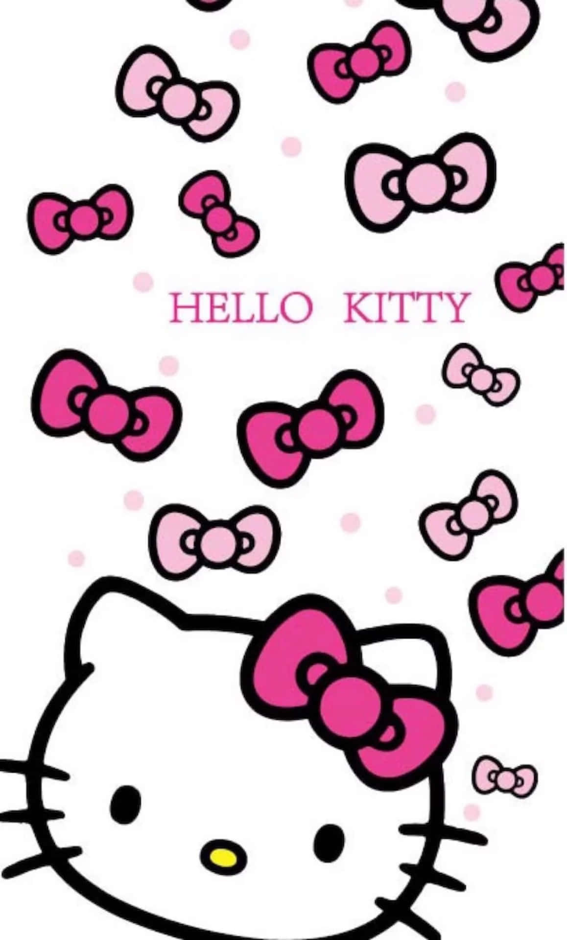 Hello Kitty Pink Bows Background Wallpaper