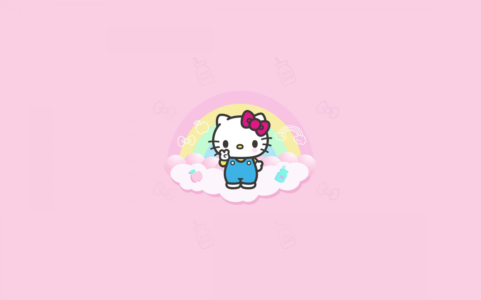 Hello Kitty Pink Clouds Aesthetic Wallpaper