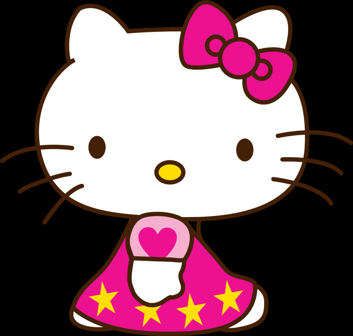 Hello Kitty Pink Dress Graphic PNG