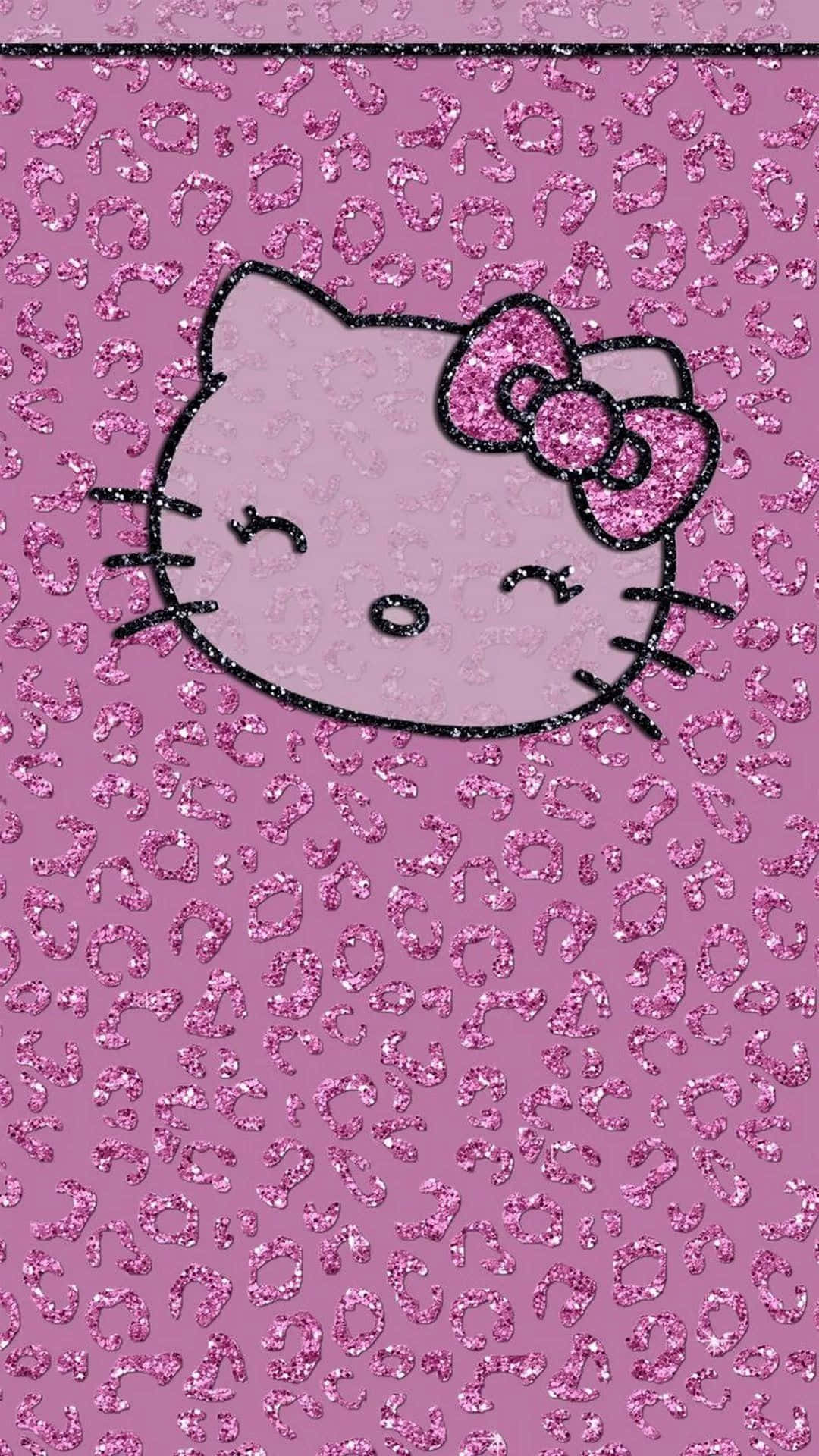 Hello Kitty Pink Glitter Background Wallpaper
