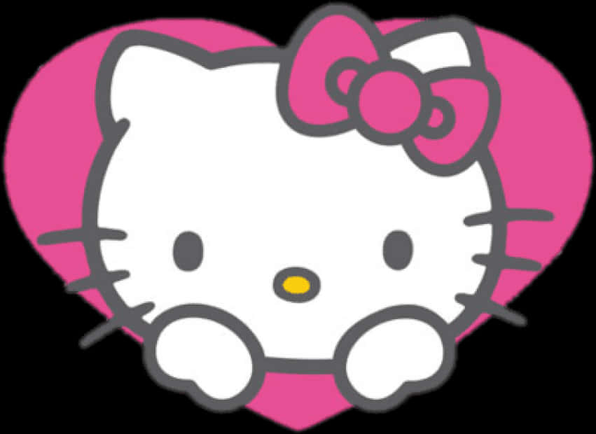 Hello Kitty Pink Heart Graphic PNG