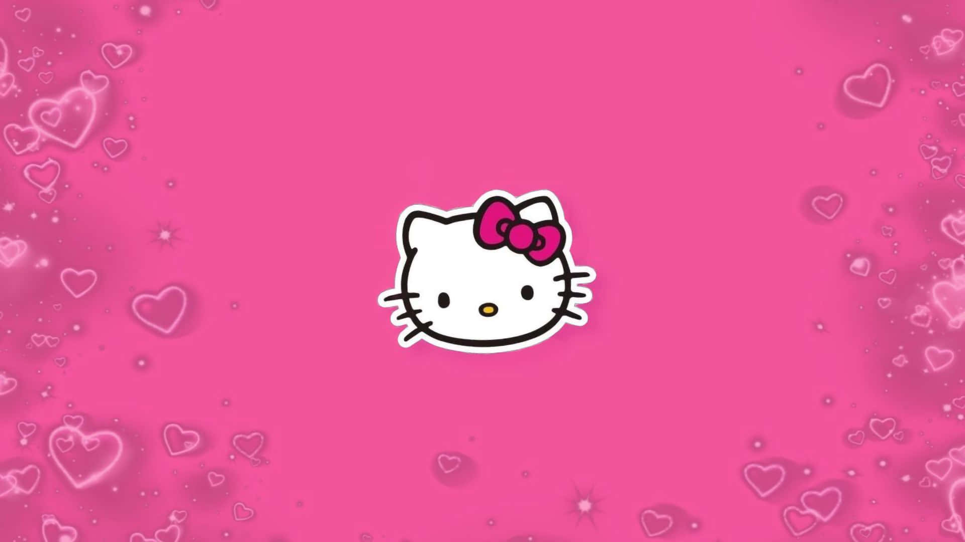 Hello Kitty Pink Hearts Background Wallpaper