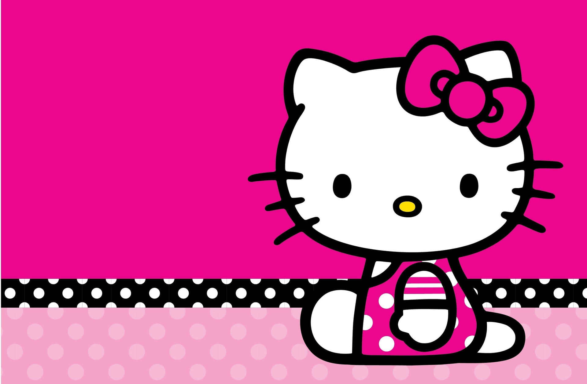 Hello Kitty Pink Polka Dots Wallpaper