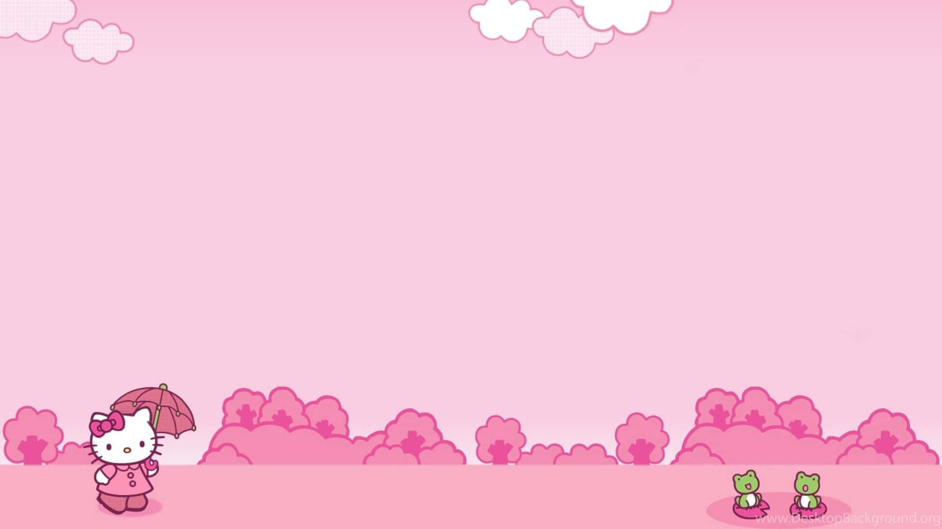Hello Kitty Pink Umbrella Desktop Wallpaper Wallpaper