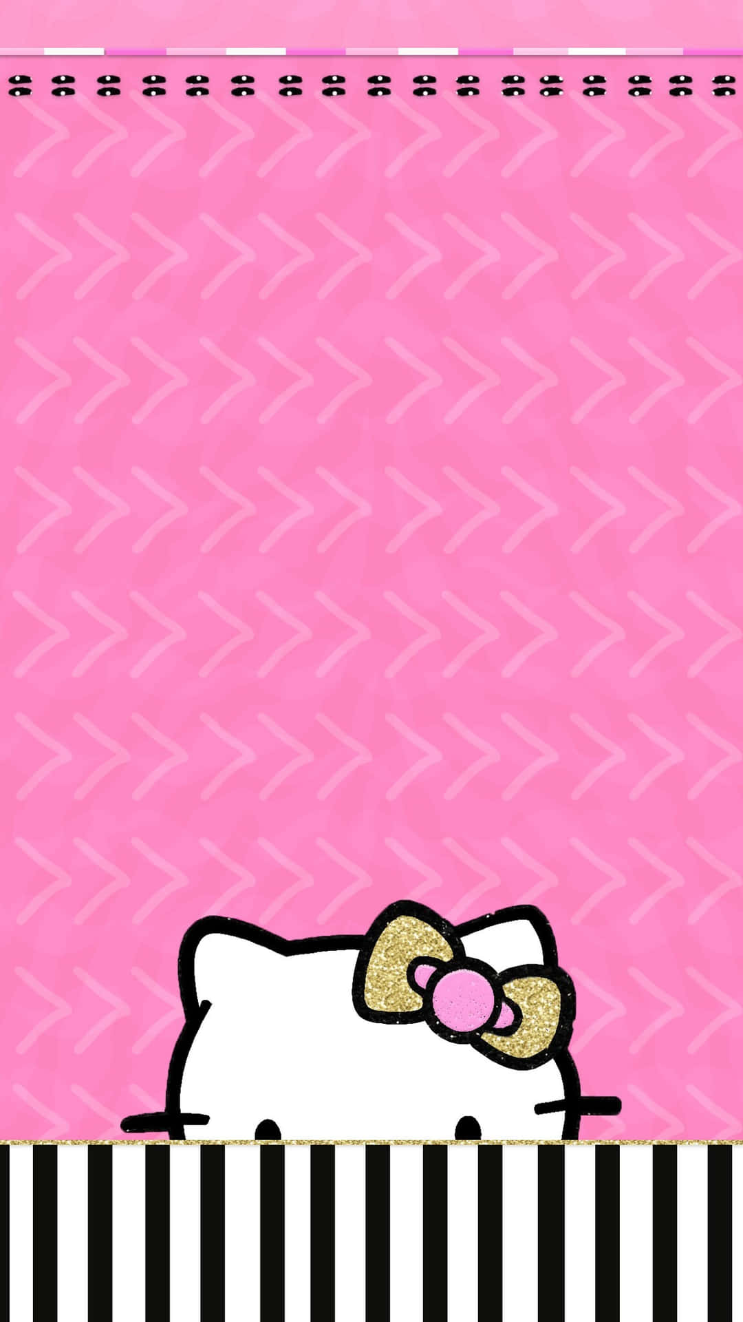 Hello Kitty Pinkand Black Design Wallpaper