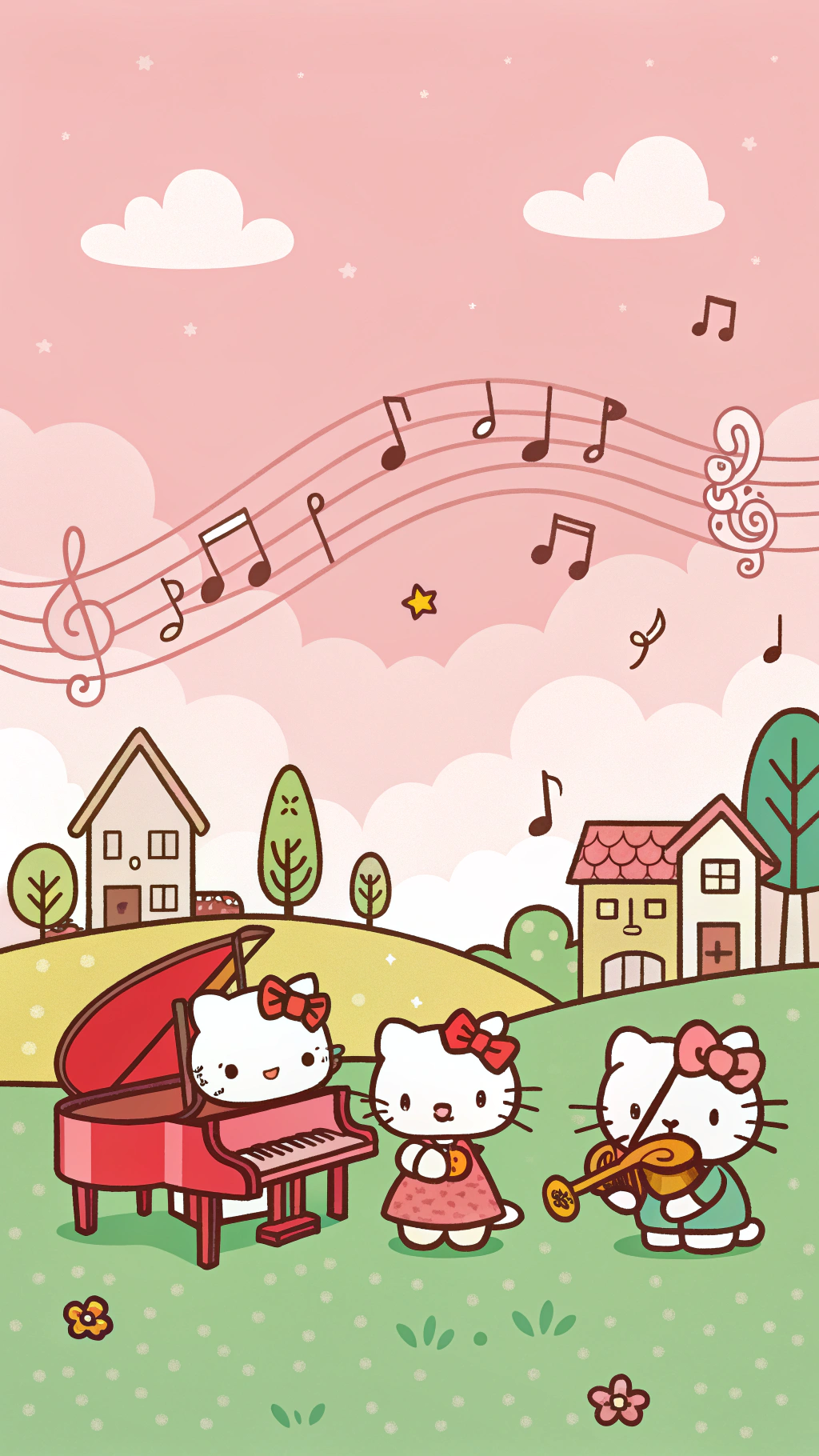 Hello Kitty's Band Will Steal Your Heart Wallpaper
