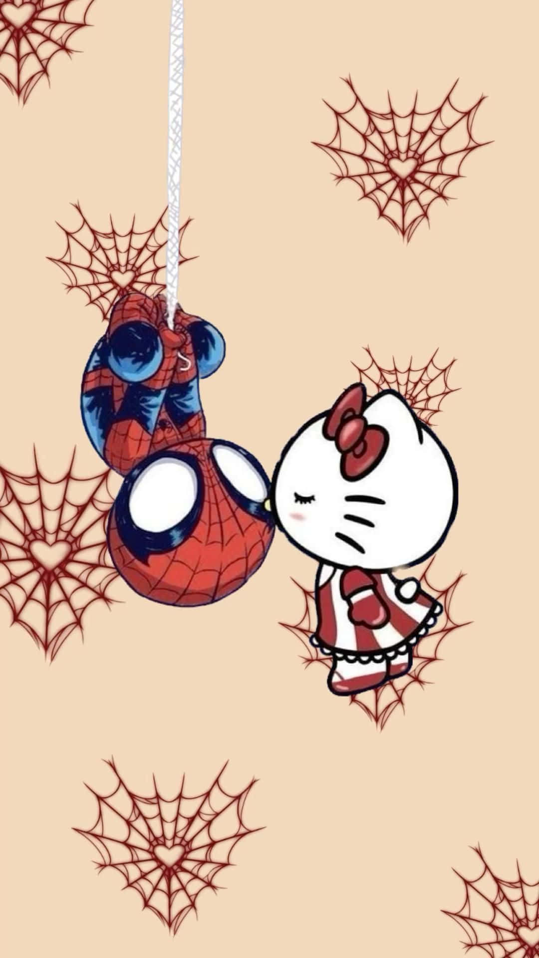 Hello Kitty Spiderman Crossover Wallpaper