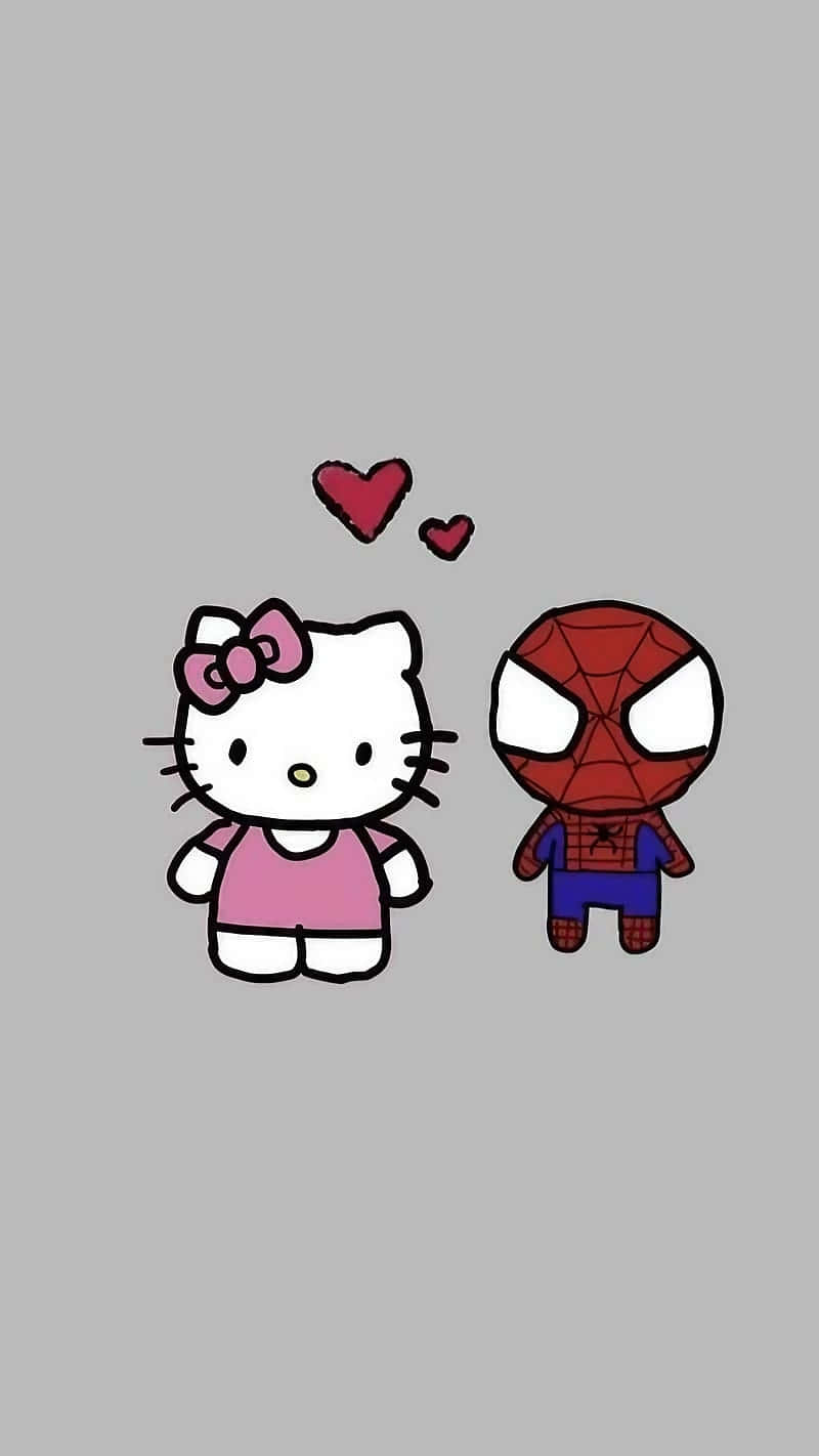 Hello Kitty Spiderman Friends Aesthetic Wallpaper
