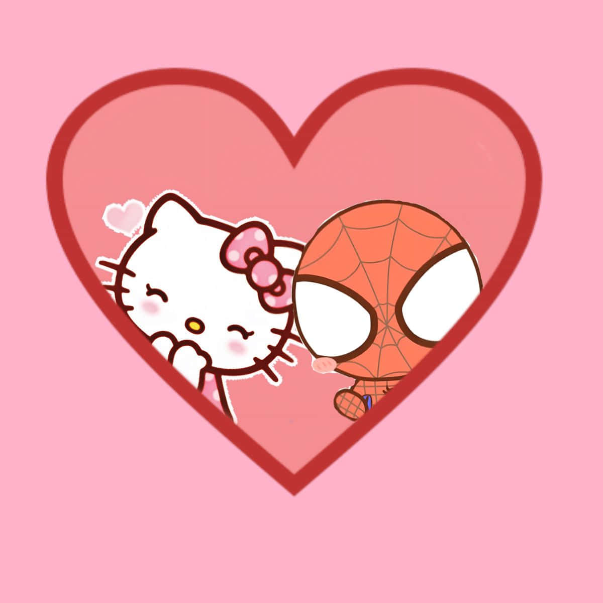 Hello Kitty Spiderman Heart Wallpaper
