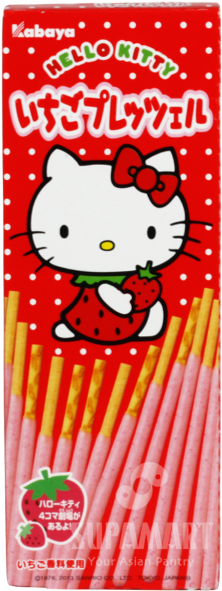 Hello Kitty Strawberry Pocky Packaging PNG