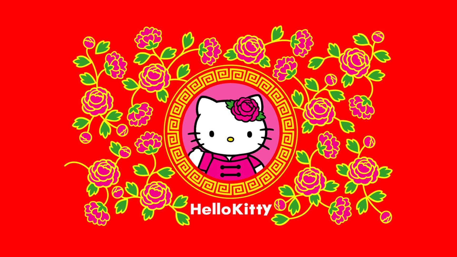 Goditiun Felice Ringraziamento Con Hello Kitty Sfondo