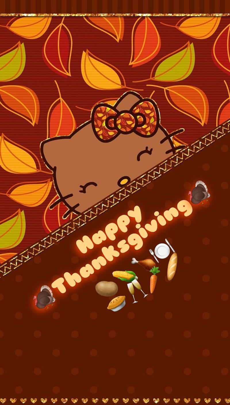 Hello Kitty Thanksgiving Celebration Wallpaper