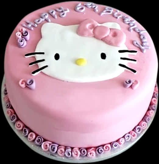 Hello Kitty Themed Birthday Cake PNG