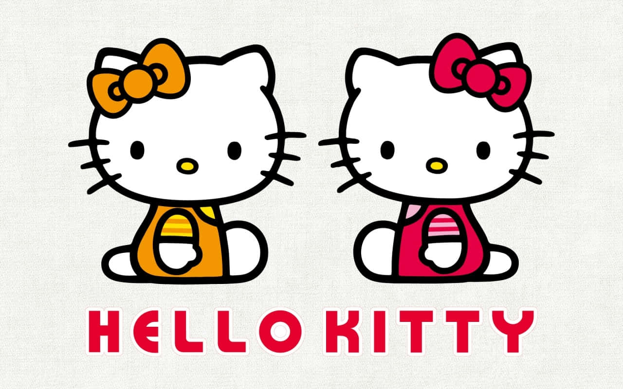 Hello Kitty Twin Poses Aesthetic Wallpaper