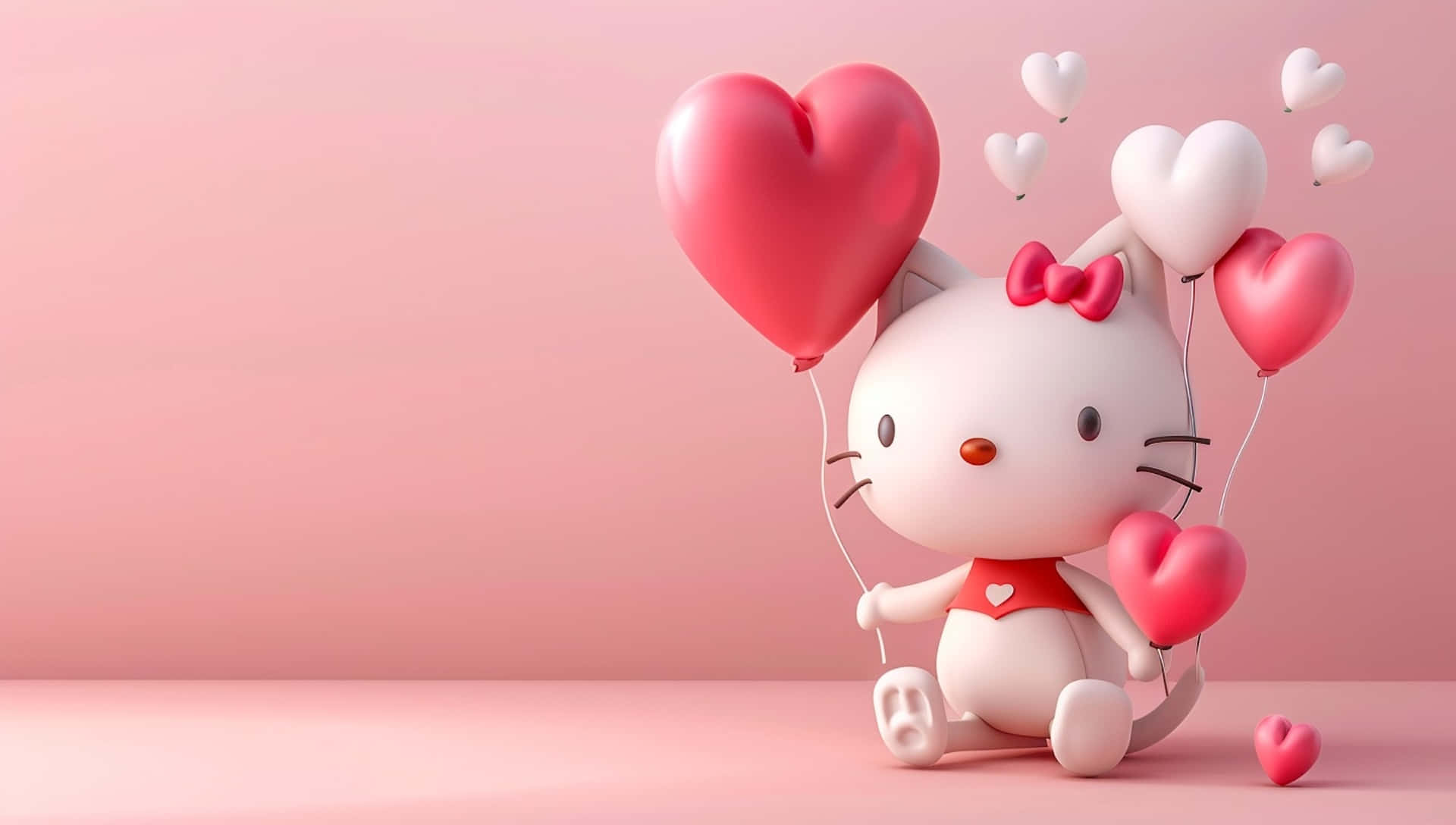 Hello Kitty Valentine Balloons Wallpaper