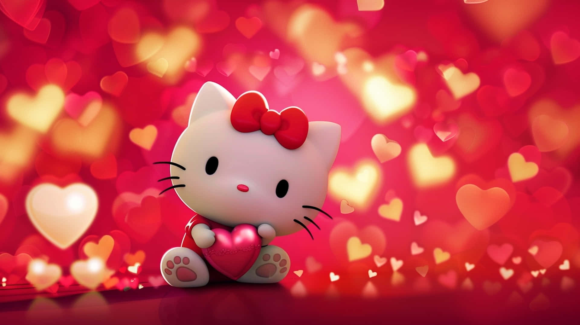 Hello Kitty Valentine Heart Celebration Wallpaper