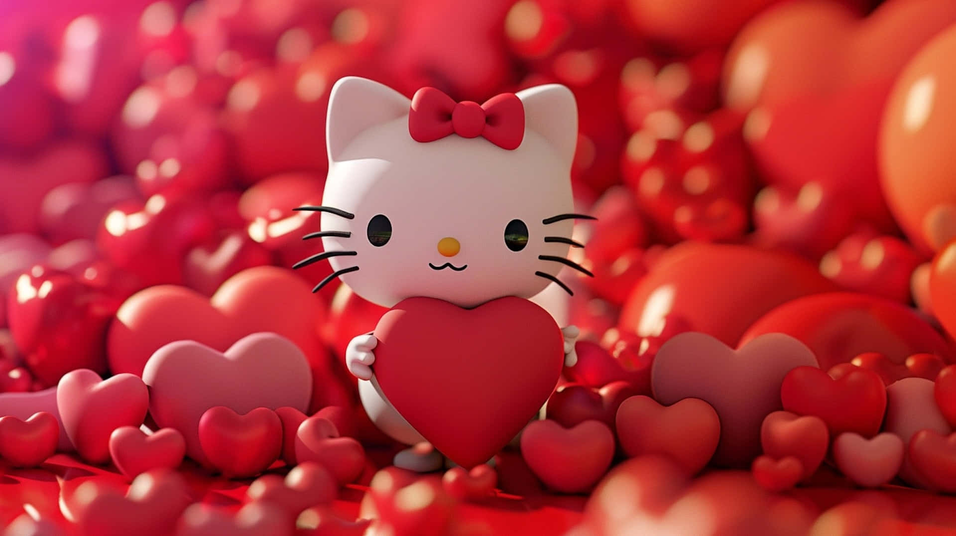 Hello Kitty Valentine Heart Celebration Wallpaper