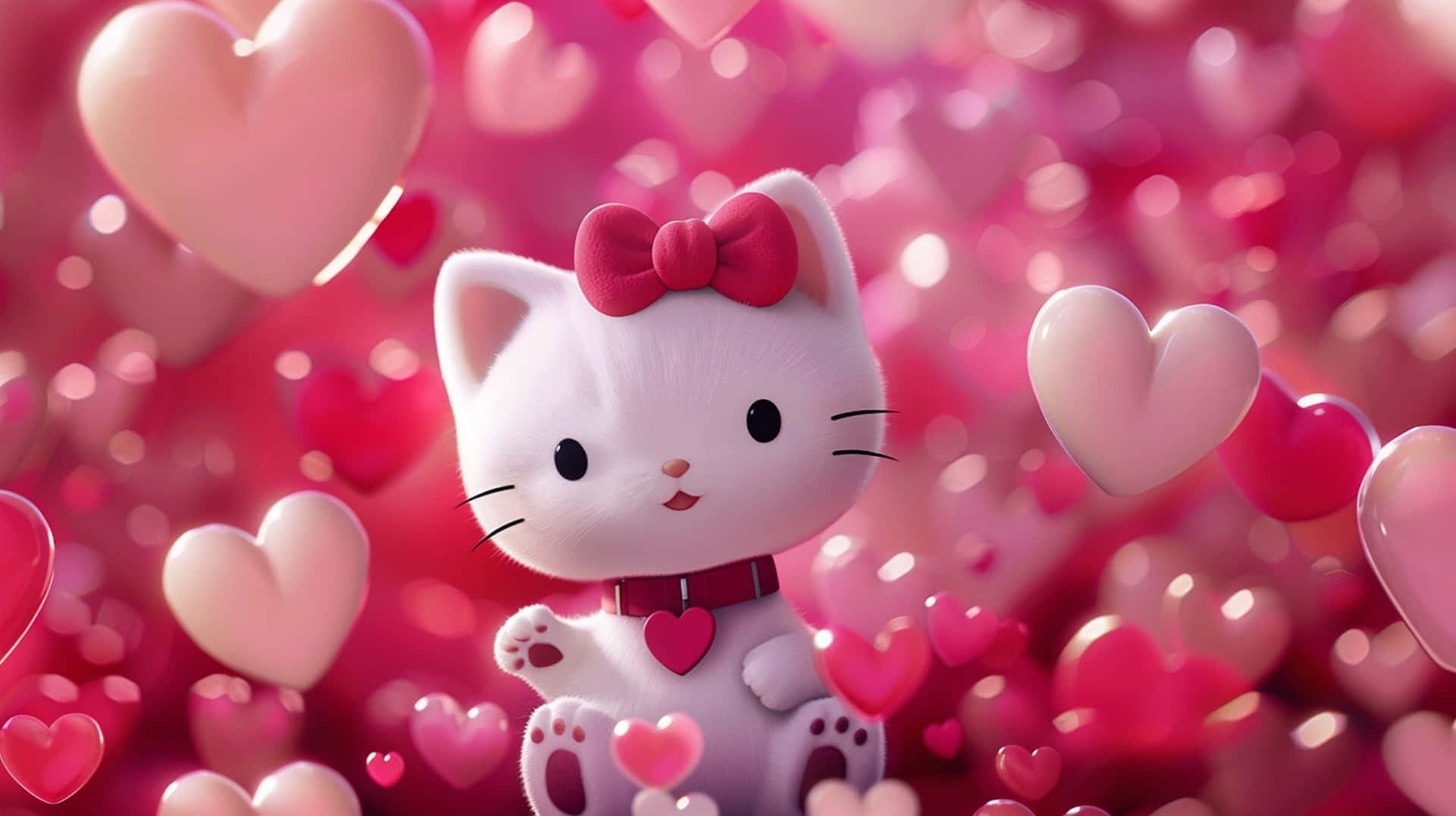 Hello Kitty Valentine Hearts Backdrop Wallpaper